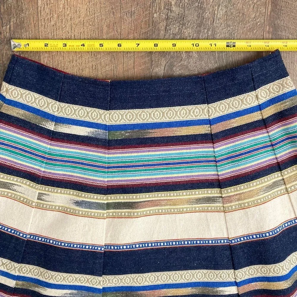 NWT Anthropologie Chloe Oliver Hayley‎ Skater Mini Skirt Multicolor Striped sz 6